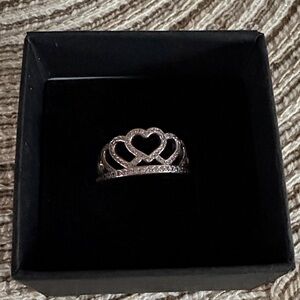 Pandora Tiara Silver Ring with Cubic Zirconia stones size 6.5